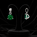 Sterling Silver Emerald Pendant Hallmarked British Made All Chain Lengths