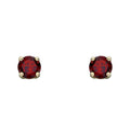 Natural Garnet January Stud Earrings 9ct Yellow Gold 375 Hallmarked British Made