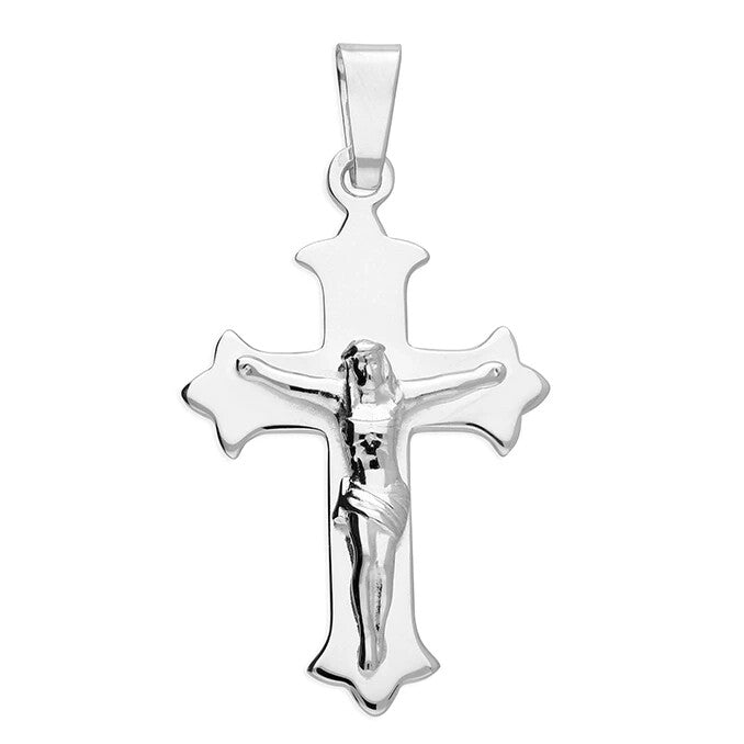 Fancy Crucifix Cross Sterling Silver 925 Hallmark British Made All Chain Lengths
