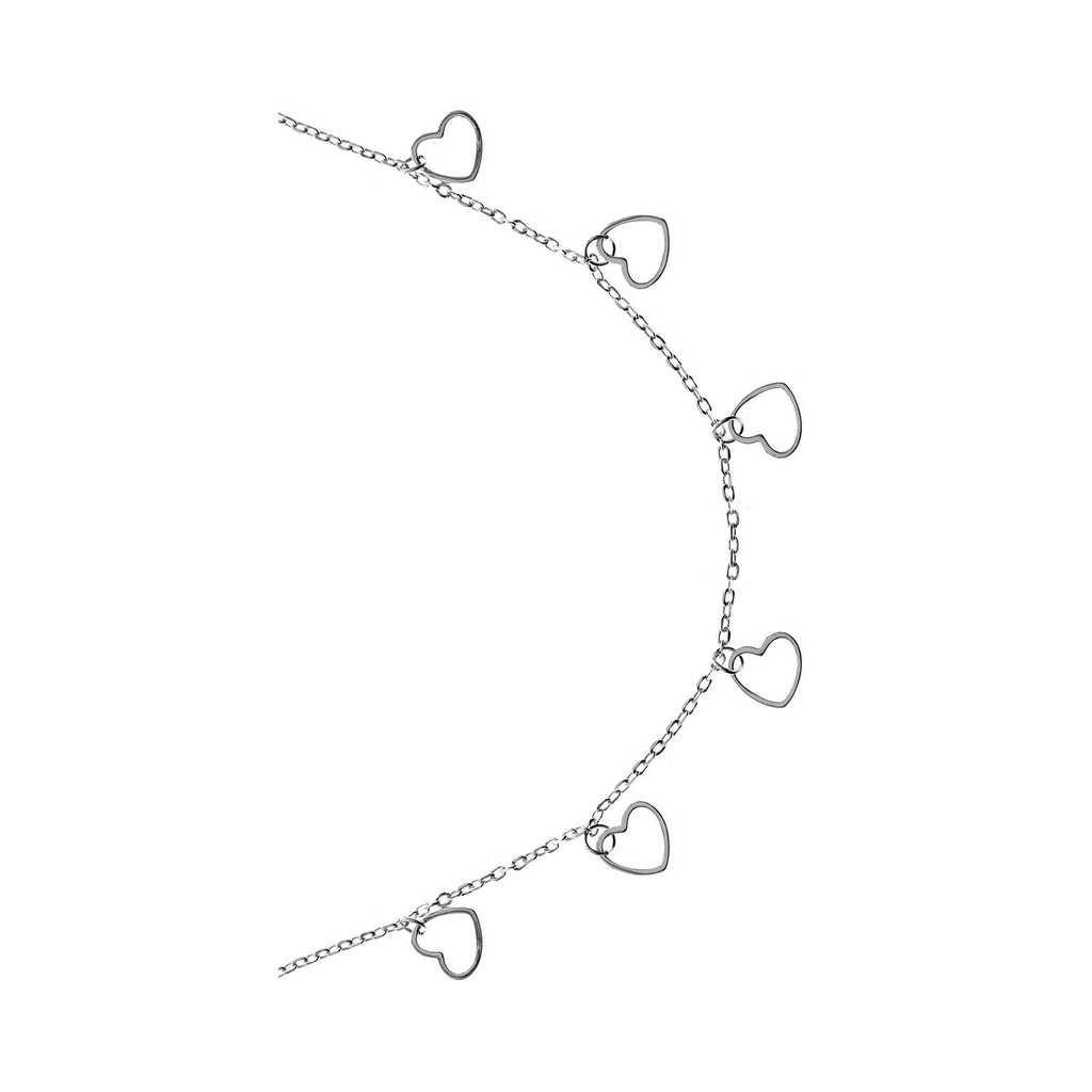 6 Open Heart Necklace Solid Sterling Silver 925 Hallmarked British Made