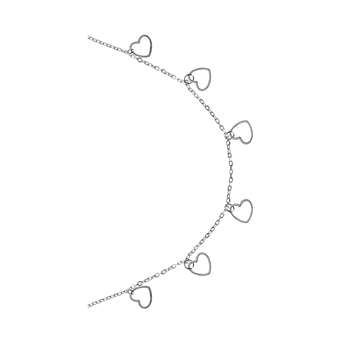 6 Open Heart Necklace Solid Sterling Silver 925 Hallmarked British Made