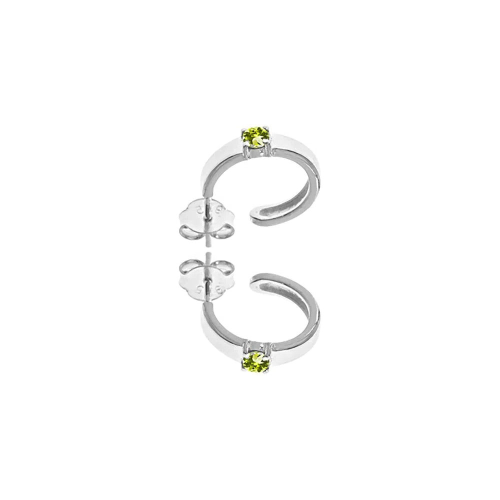 Peridot Huggie Hoop Earrings Sterling Silver 925 Hallmarked Brand New Boxed