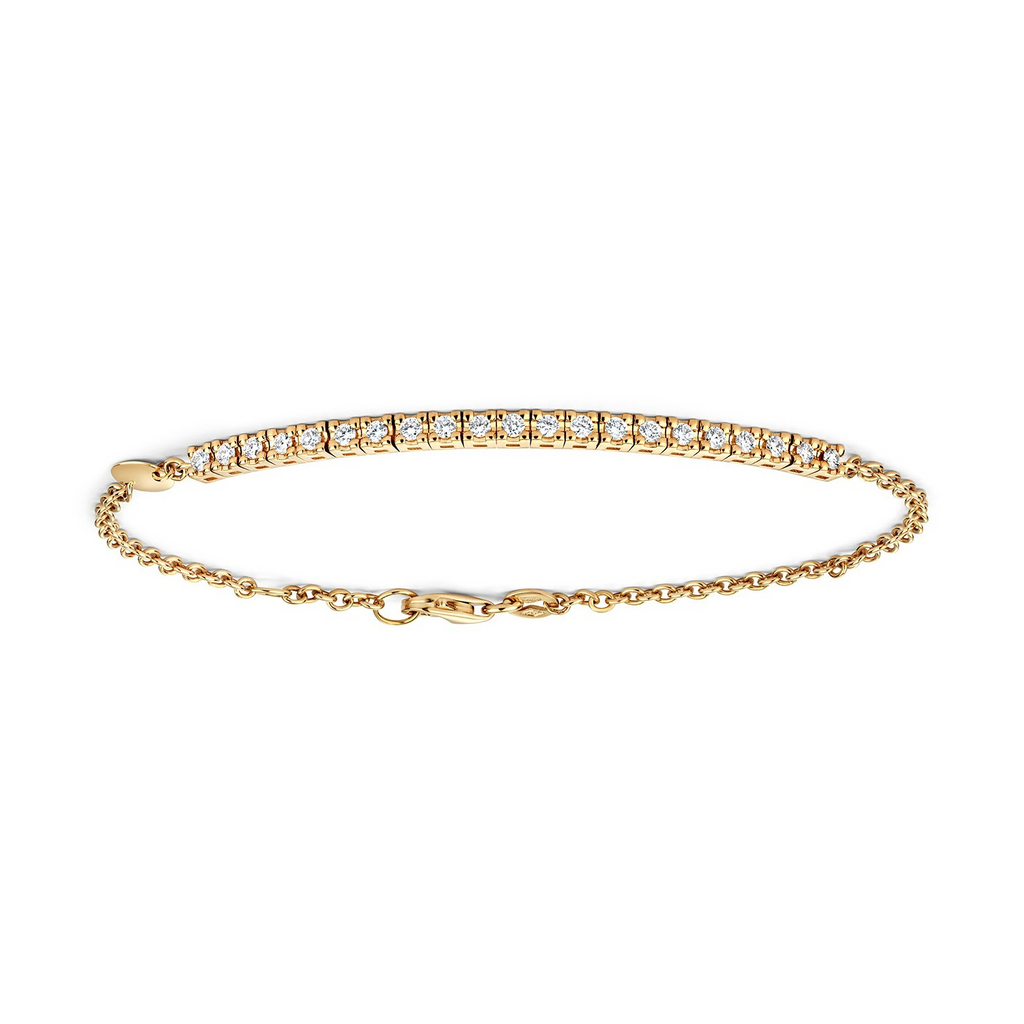 21 Natural Diamond 18ct Yellow Gold Bracelet 375 Hallmarked British Made