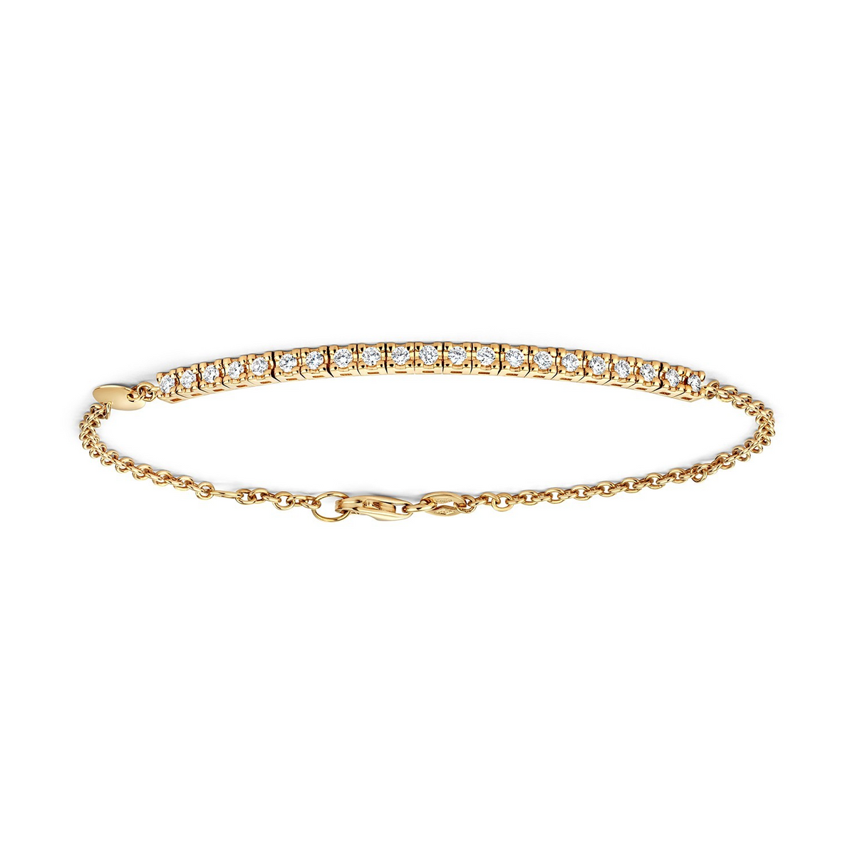 21 Natural Diamond 18ct Yellow Gold Bracelet 375 Hallmarked British Made