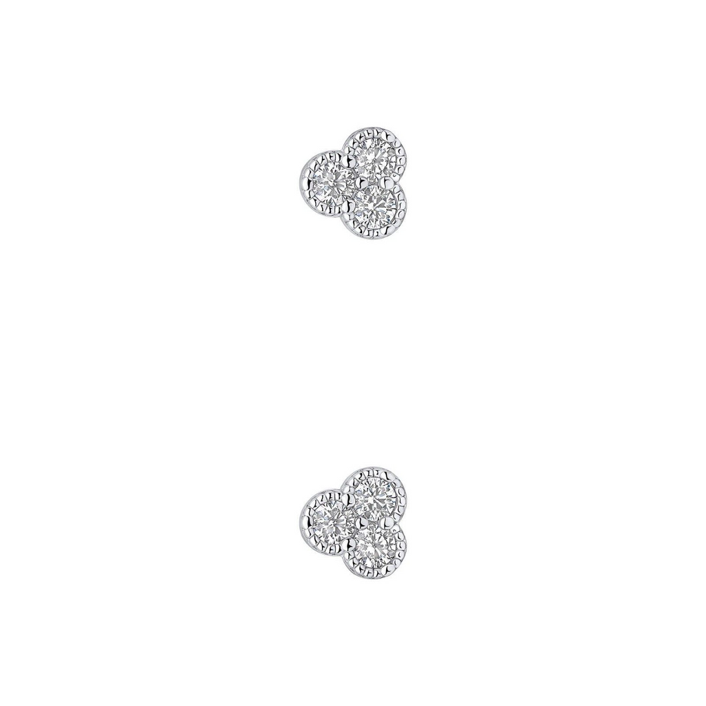 Trilogy Gemstone Stud Earrings Sterling Silver 925 Hallmarked Brand New Boxed