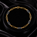 Mixed Length Bracelet In 9ct Mixed Gold 375 Hallmarked British Made Brand New