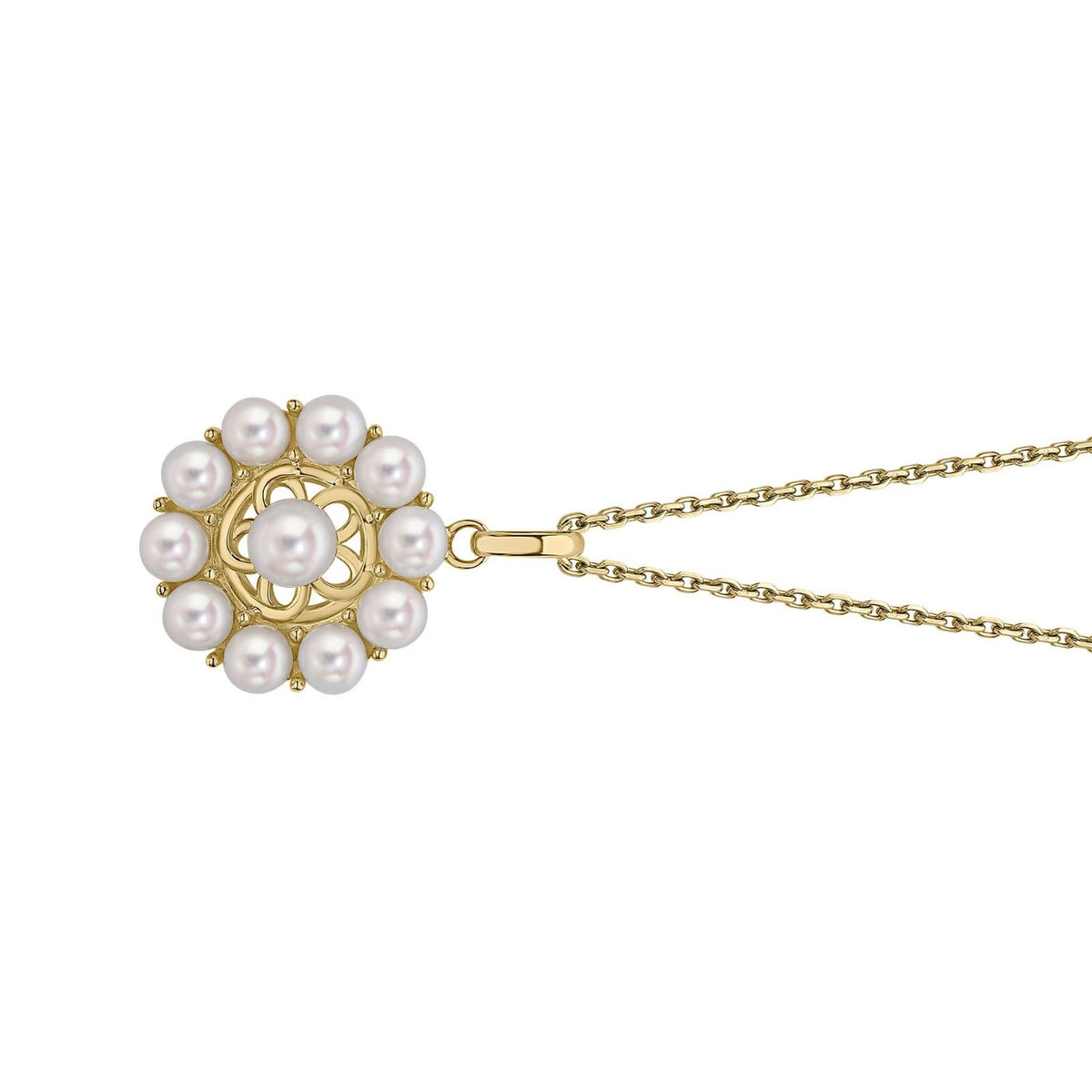 Floral Pearl Pendant 9ct Yellow Gold 375 Hallmarked Brand New Boxed