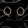 9ct White/Rose Gold Ribboned Hoop Earrings 375 Hallmarked 8mm - 30mm Diameter