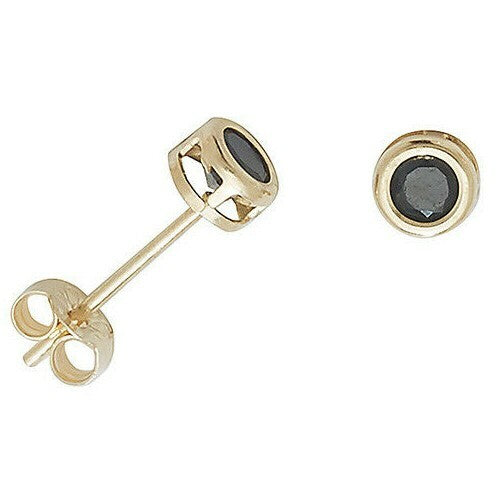 Yellow Gold Sapphire Earrings Solitaire Natural Stone 375 9 Carat New Boxed