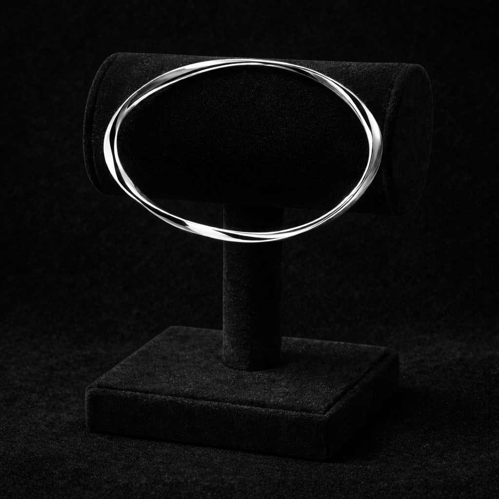 Crossover Bangle On Sterling Silver British Made 925 Hallmarked Brand New