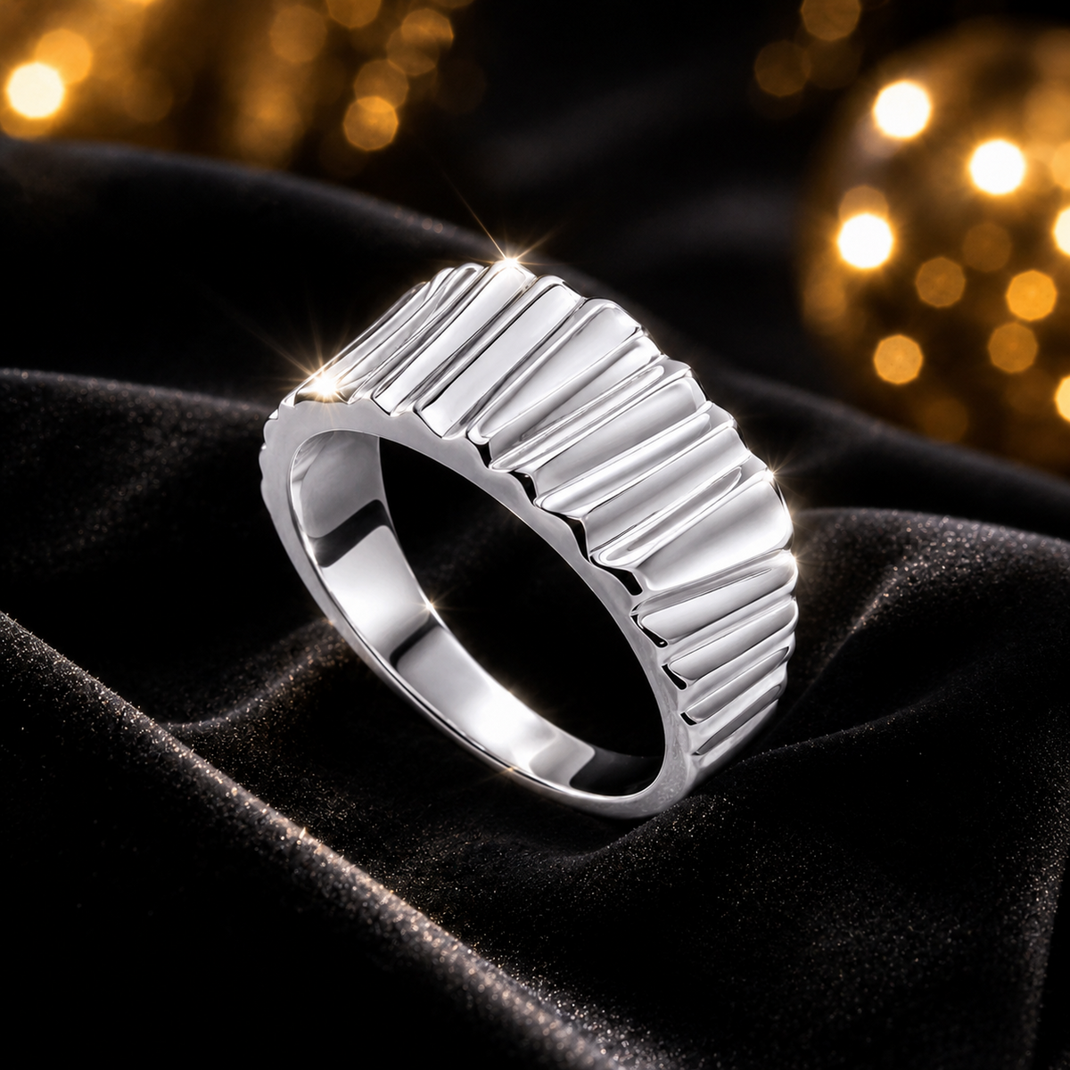 Ladies Tree Bark Inspired Ring 925 Hallmarked British Made Sizes K - S