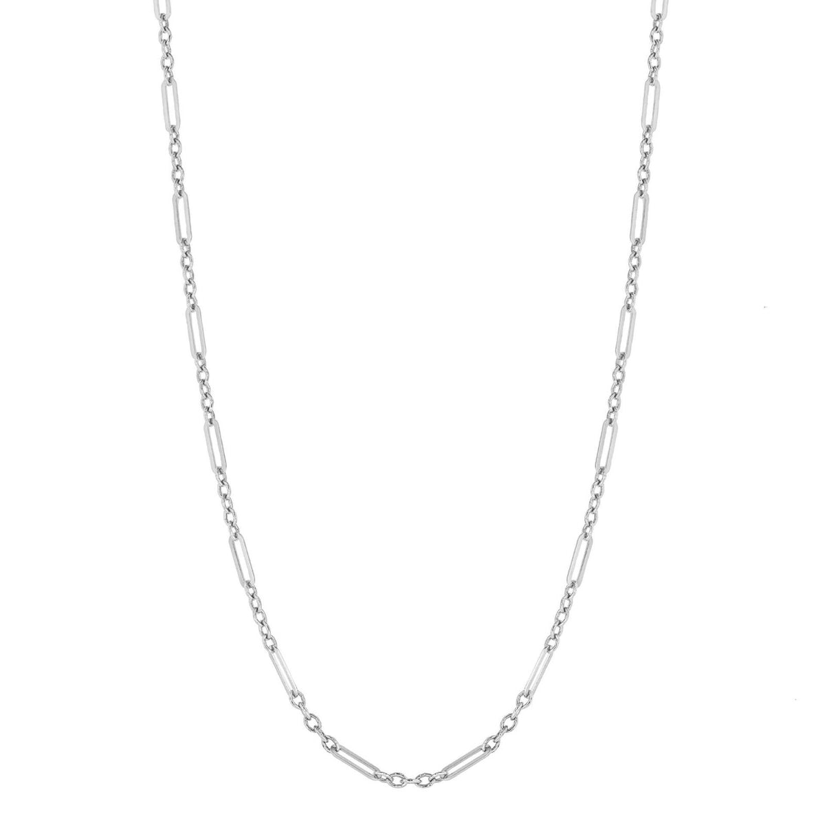 Mixed Length Chain Necklace 9ct White Gold 375 Hallmarked British Made Brand New