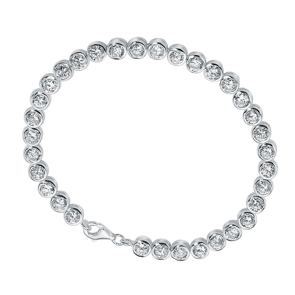 Tennis Zircon Chain Bracelet Sterling Silver 925 Hallmarked Brand New Boxed