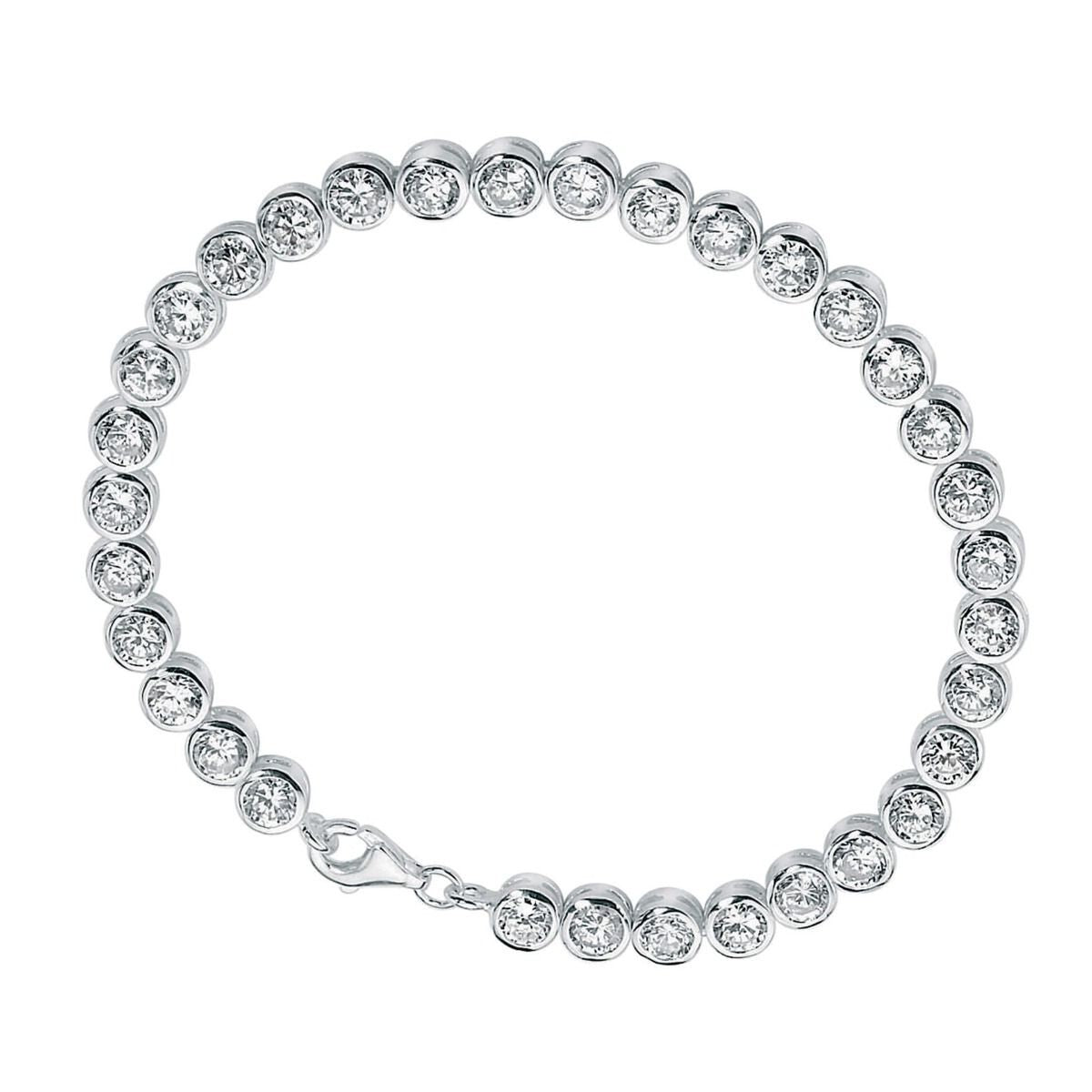 Tennis Zircon Chain Bracelet Sterling Silver 925 Hallmarked Brand New Boxed