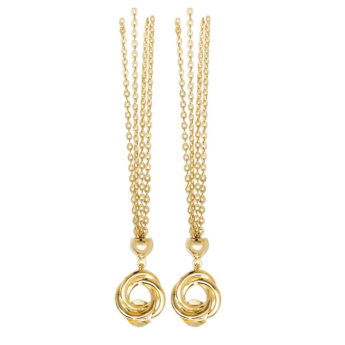 Loop And Chain Drop Earrings 9ct Yellow Gold 375 Hallmarked Brand New Boxed
