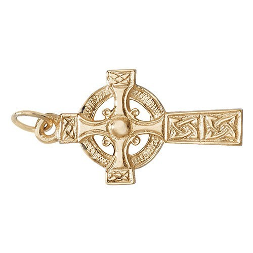 9ct Yellow Gold Celtic Cross Pendant 375 Hallmarked All Chain Lengths