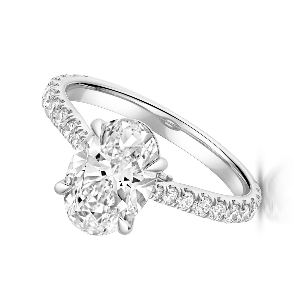 Oval Lab-Grown Diamond Engagement Ring 18ct White Gold Hallmarked Sizes J - Q