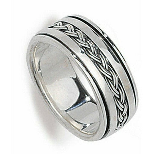 Men's Sterling Silver Spinner Ring Wedding Band Gents 925 Hallmark Sizes R - Z