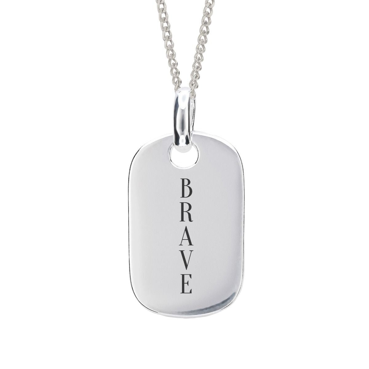 Sterling Silver Tag Pendant 925 Hallmarked British Made All Chain Lengths