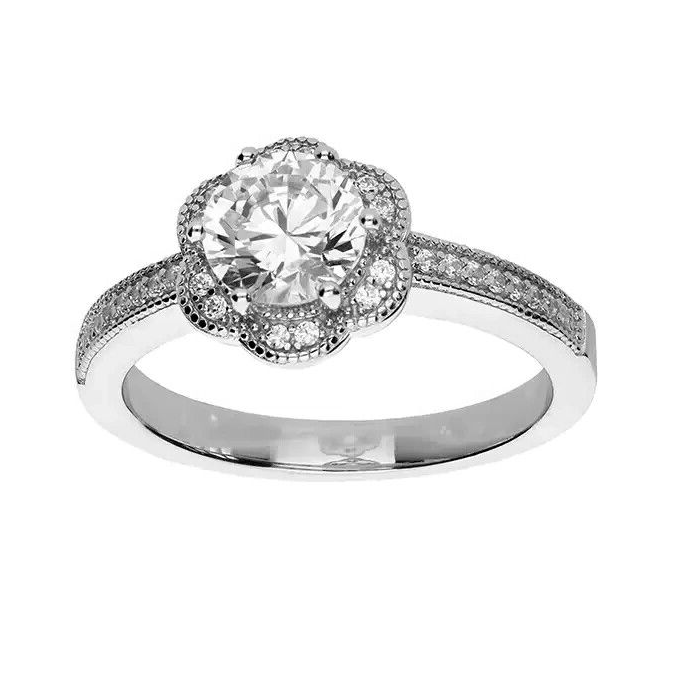 Vintage Floral Ring Sterling Silver 925 Hallmarked British Made Size L - R