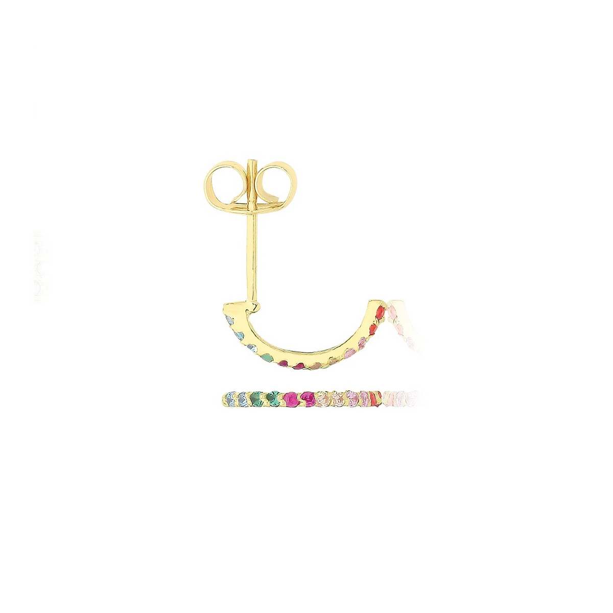 12 Multi Gemstone Hoop Earrings 9ct Yellow Gold 375 Hallmarked Brand New