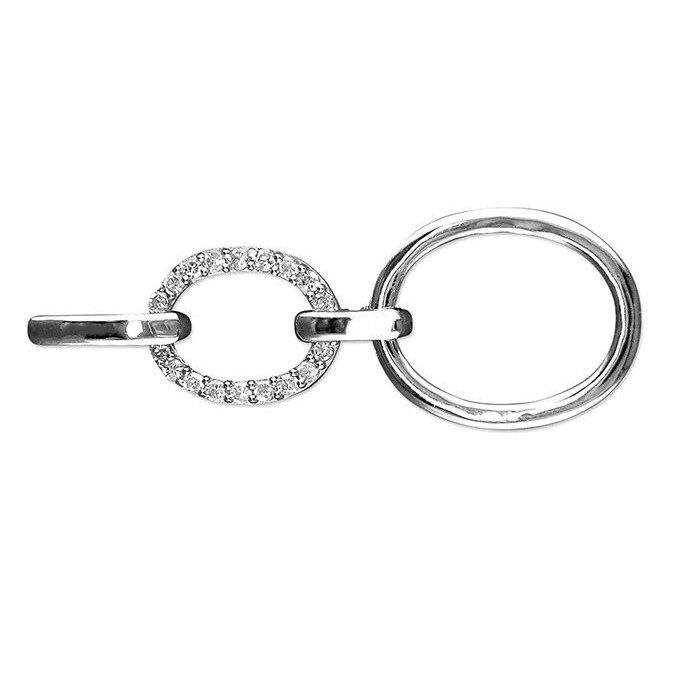 Double Oval Statement Pendant Sterling Silver 925 Hallmarked All Chain Lengths