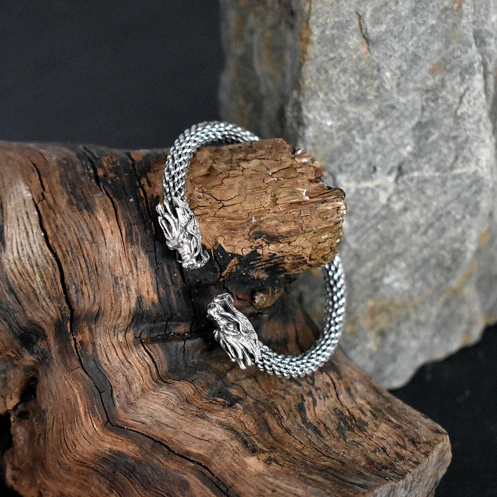 Sterling Silver Harley Dragon Bangle British Made 925 Hallmarked Brand New