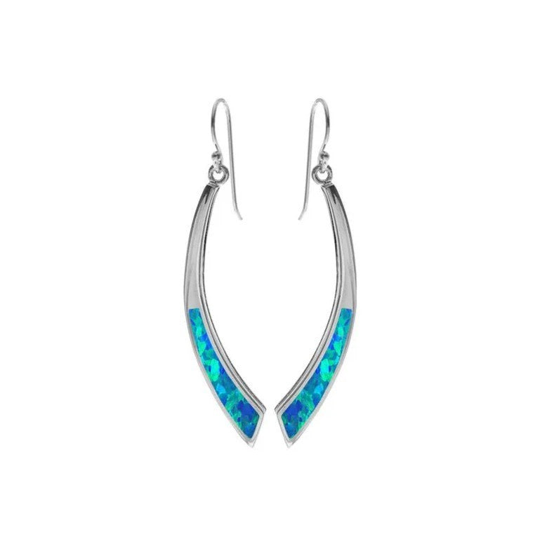 Natural Opal Teardrop Earrings Sterling Silver 925 Hallmarked British Made