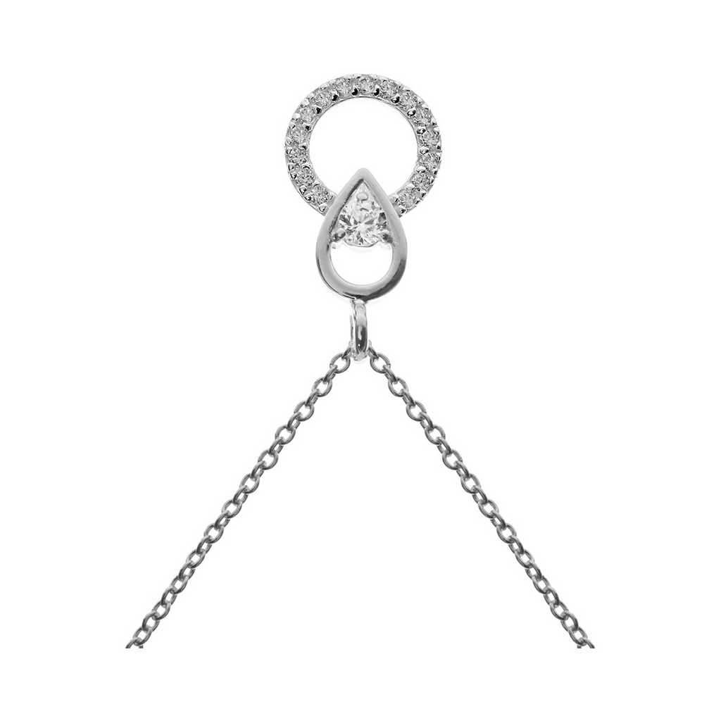 Statement Teardrop Necklace Solid Sterling Silver 925 Hallmarked British Made