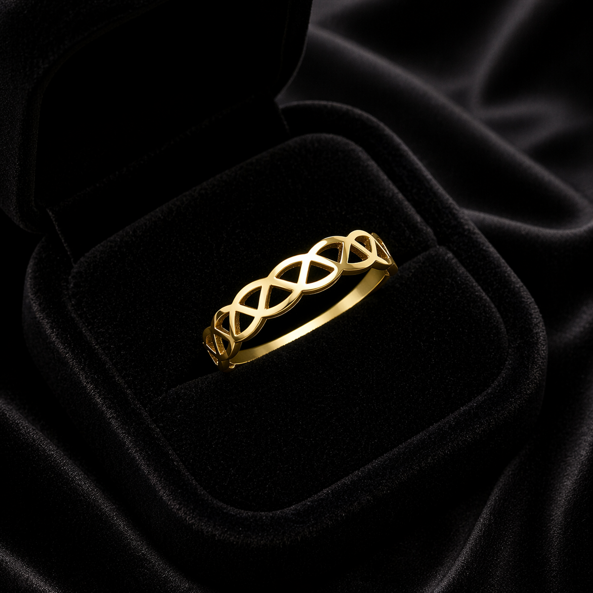 Celtic Band Ring 9ct Yellow Gold Hallmarked Sizes J - S British Made