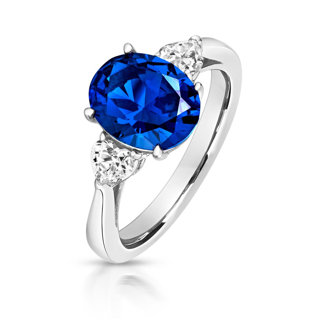 Oval Sapphire Ring Sterling Silver 925 Hallmarked Sizes I - P British Made