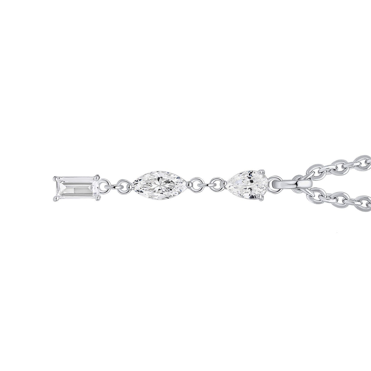 3 Stone Zircon Drop Pendant Sterling Silver 925 Hallmarked All Chain Lengths