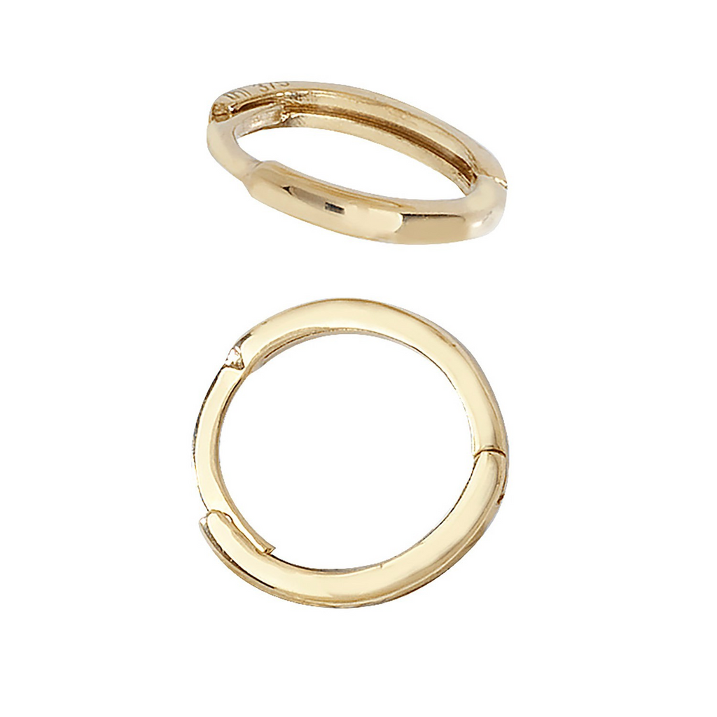 9ct Yellow Gold 8mm Hoop Earrings British Made 375 Hallmarked Brand New Boxed