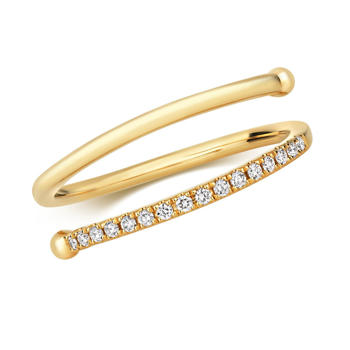 16 Natural Diamond Sprial Ring 18ct Yellow Gold Hallmarked Sizes J - Q