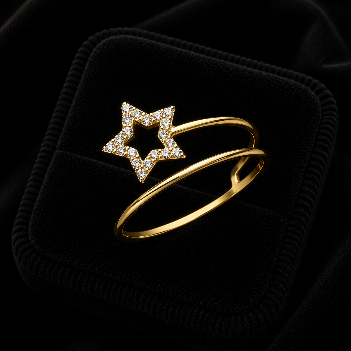 Star Wrap Ring 9ct Yellow Gold Hallmarked Sizes J - S British Made