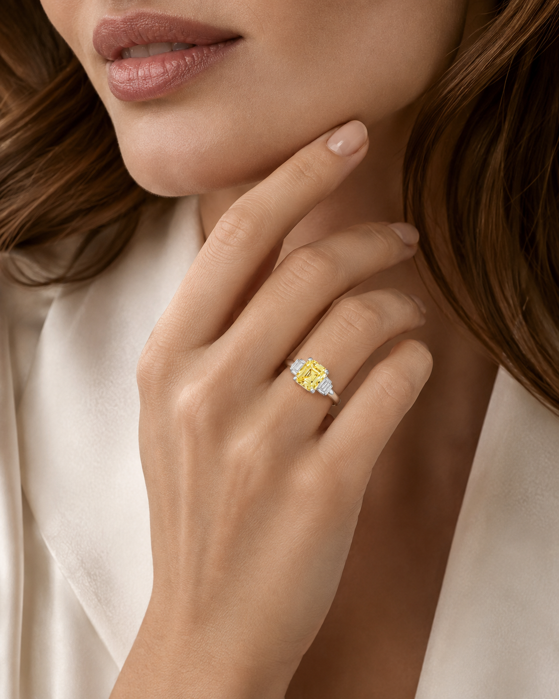 Asscher Cut Citrine Ring Sterling Silver 925 Hallmarked Sizes I - P British Made