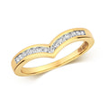 13 Natural Diamond Wishbone Ring 18ct Yellow Gold Hallmarked Sizes J - Q