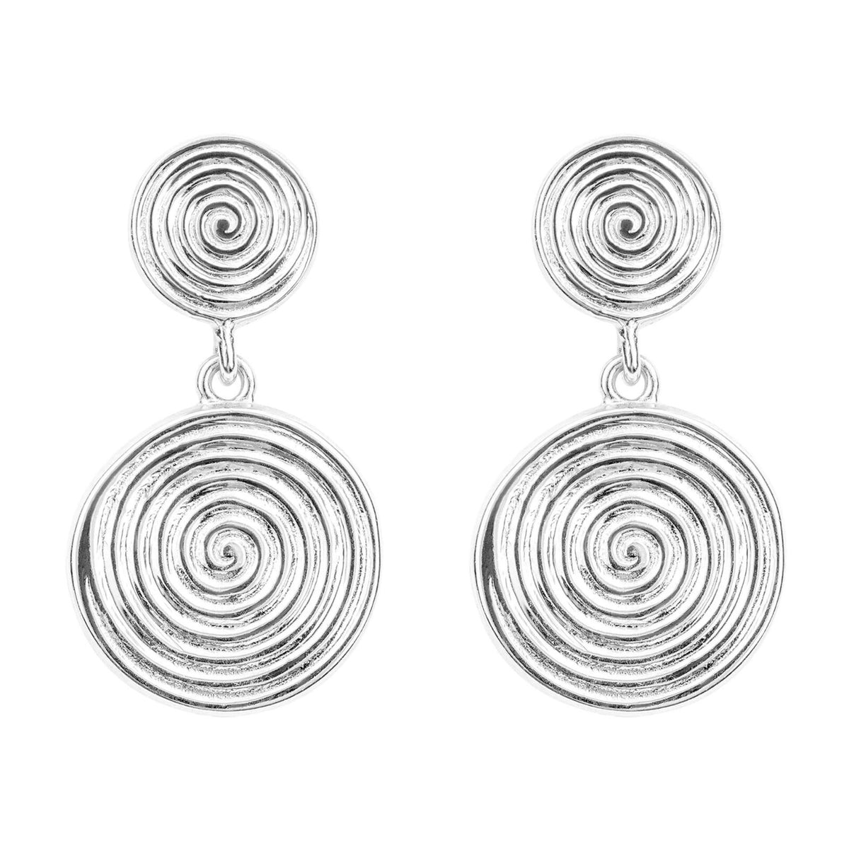 Double Spiral Drop Earrings Sterling Silver 925 Hallmarked Brand New Boxed