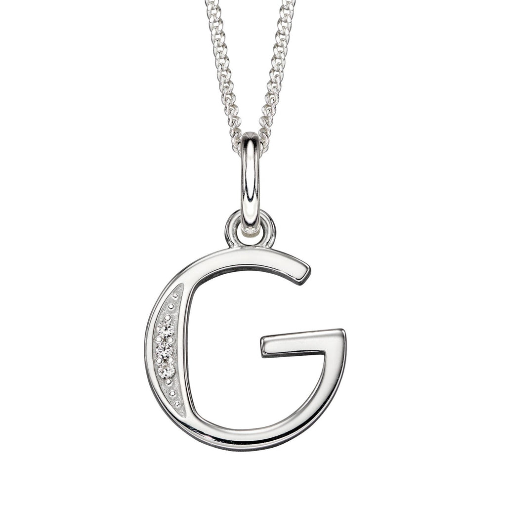 A - Z Necklace Channel Set Sterling Silver British Made 925 Hallmarked Brand New