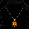Bumble Bee Natural Amber Pendant Yellow Gold Plated Hallmarked All Chain Lengths