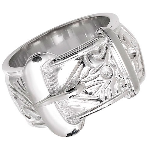 Sterling Silver Gents Buckle Ring 925 Hallmarked Size T - Z +3 British Made