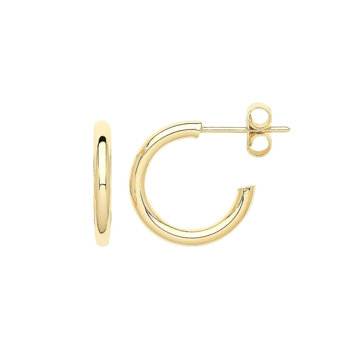 9ct Yellow Gold Open Hoop Earrings 375 Hallmarked 10mm - 20mm Diameter