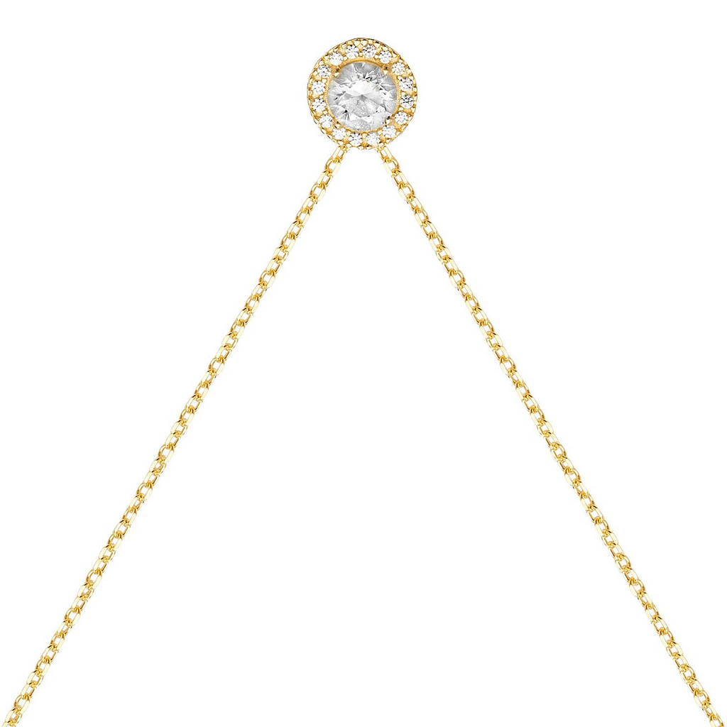 Ladies Round Bezel Set Necklace 9ct Yellow Gold 375 Hallmarked British Made