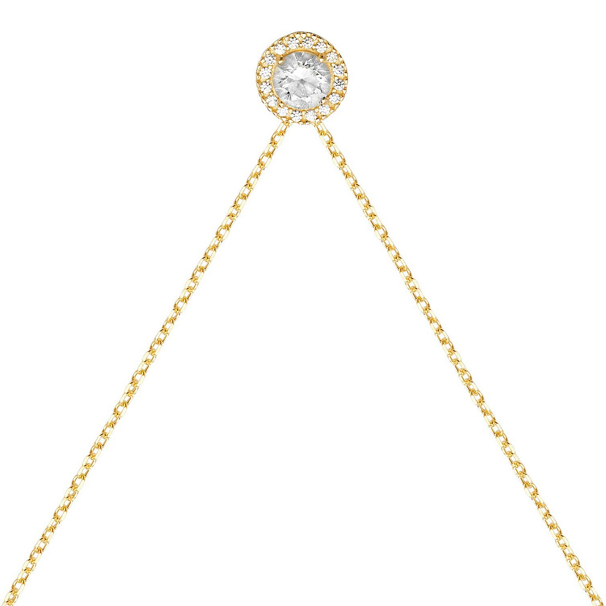 Ladies Round Bezel Set Necklace 9ct Yellow Gold 375 Hallmarked British Made