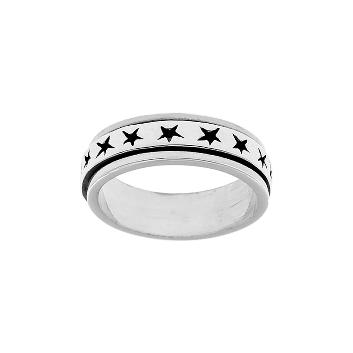 Star Spinner Ring Sterling Silver 925 Hallmarked British Made Size L - R