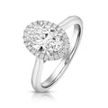 Oval Lab-Grown Diamond Engagement Ring 18ct White Gold Hallmarked Sizes J - Q