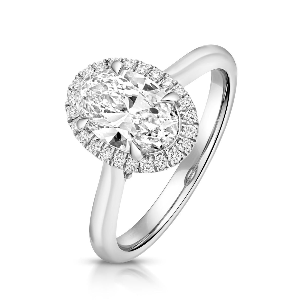 Oval Lab-Grown Diamond Engagement Ring 18ct White Gold Hallmarked Sizes J - Q