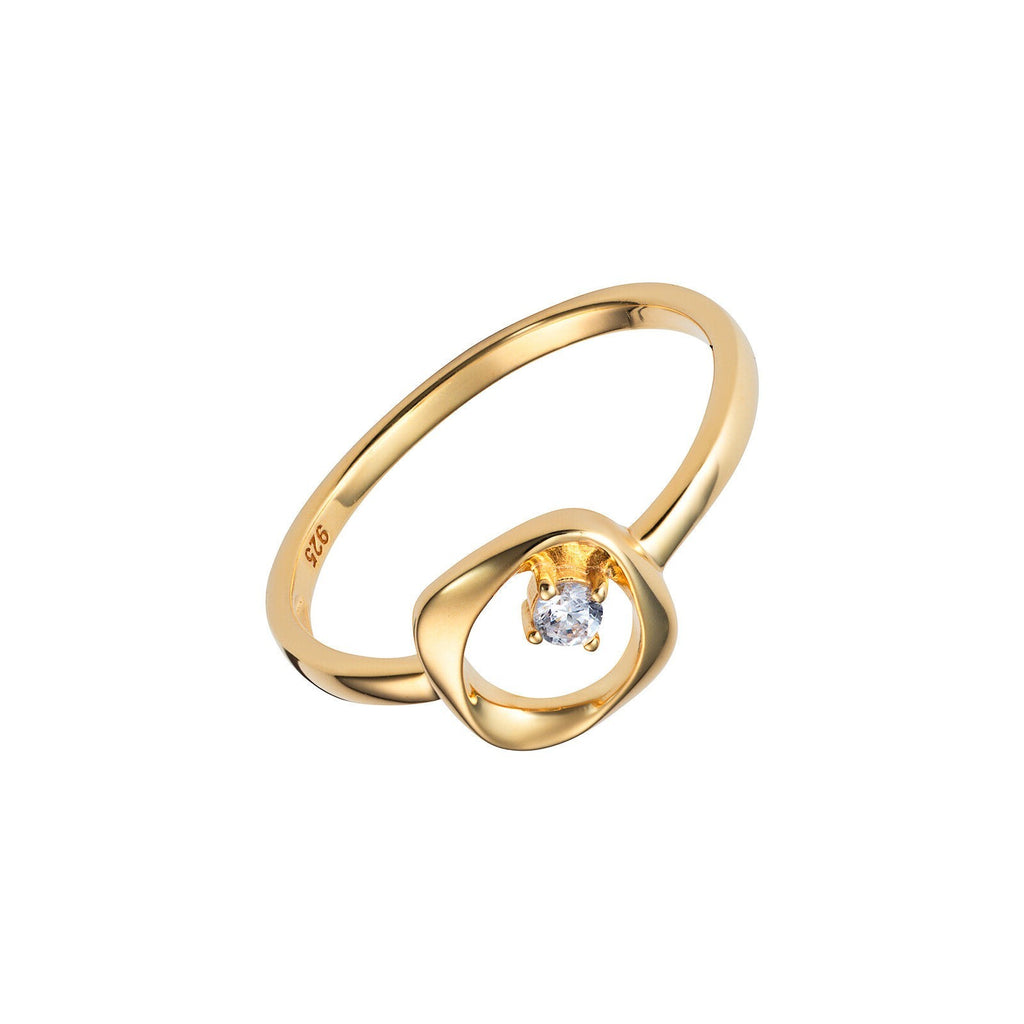 Solitaire Dome Ring 9ct Yellow Gold Plated Hallmarked Size J - R British Made
