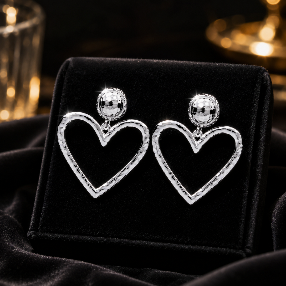 Large Heart Drop Earrings Sterling Silver 925 Hallmarked Brand New Boxed