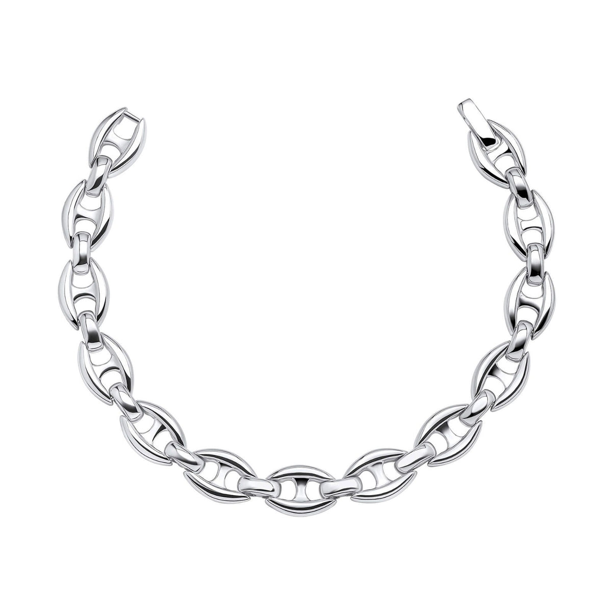 Heavyweight Navette Chain Bracelet Sterling Silver 925 Hallmark Brand New Boxed